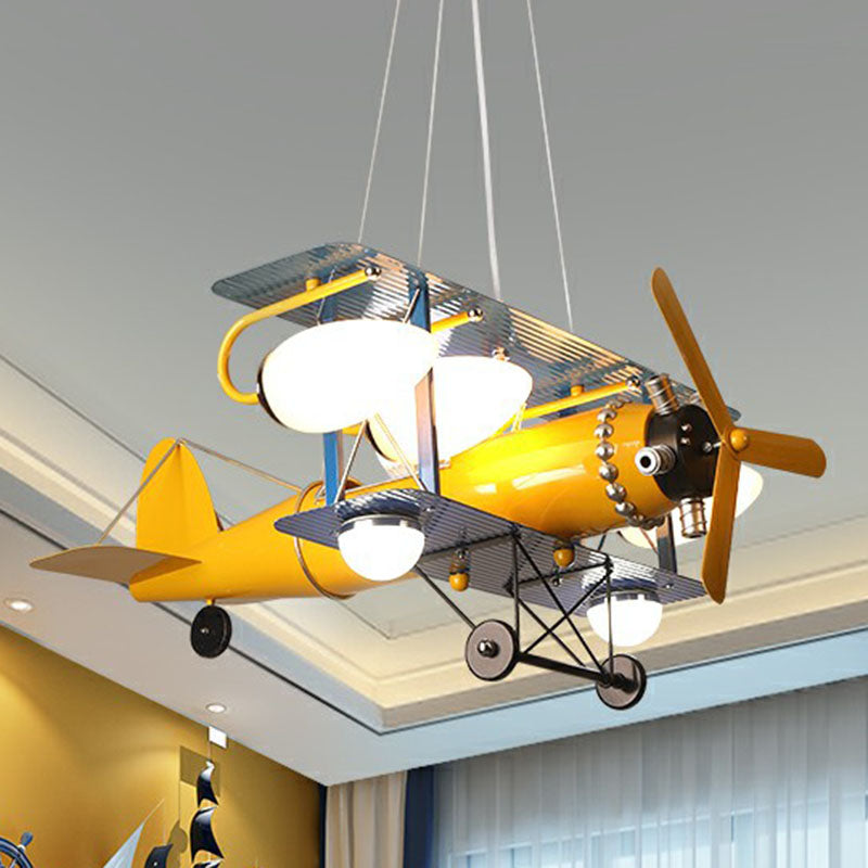 Jet Shape Child Room Chandelier Pendant Light Metallic Cartoon LED Ceiling Light in Yellow Clearhalo 'Ceiling Lights' 'Chandeliers' Lighting' options 2253065