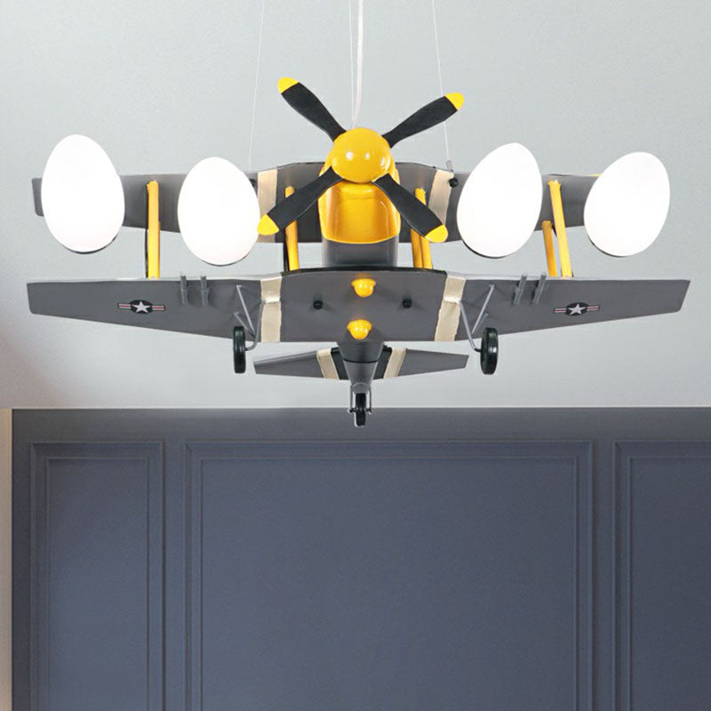 Jet Shape Metallic LED Suspension Lighting Childrens Grey Chandelier Light for Child Room Clearhalo 'Ceiling Lights' 'Chandeliers' Lighting' options 2253078