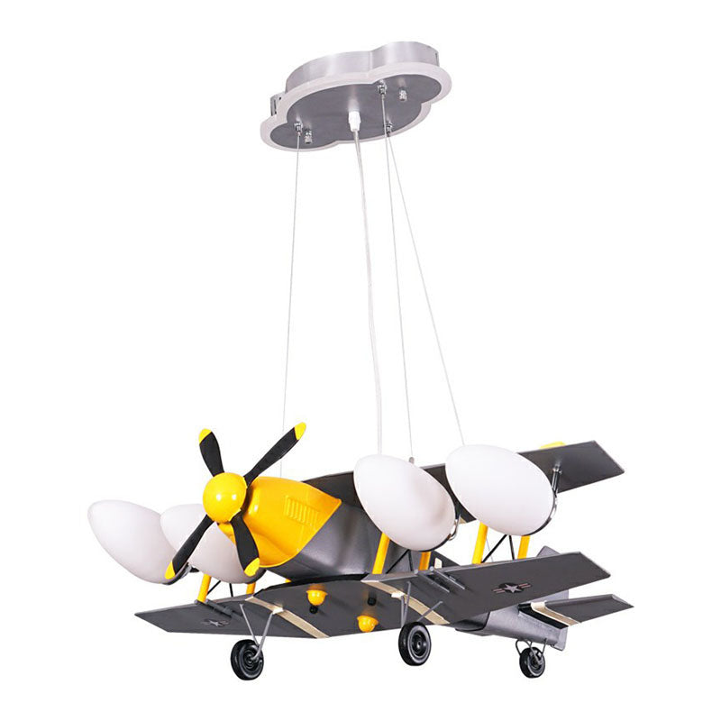 Jet Shape Metallic LED Suspension Lighting Childrens Grey Chandelier Light for Child Room Clearhalo 'Ceiling Lights' 'Chandeliers' Lighting' options 2253079