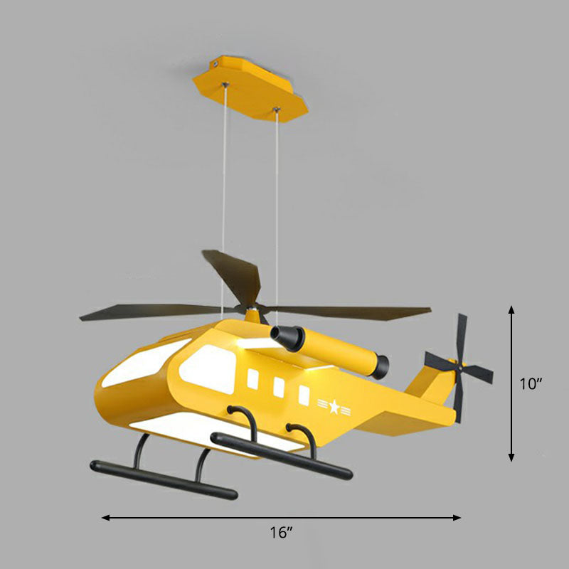 Kids Helicopter Chandelier Pendant Light Metallic Bedroom LED Ceiling Light with Acrylic Shade Clearhalo 'Ceiling Lights' 'Chandeliers' Lighting' options 2253095