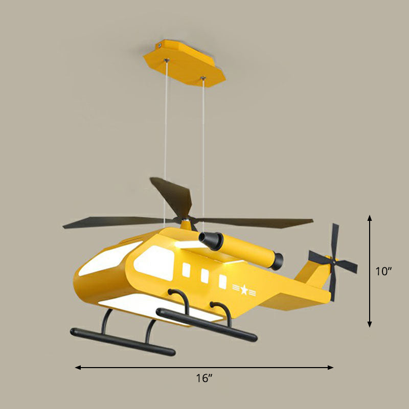 Kids Helicopter Chandelier Pendant Light Metallic Bedroom LED Ceiling Light with Acrylic Shade Yellow Third Gear Clearhalo 'Ceiling Lights' 'Chandeliers' Lighting' options 2253096_2da495a6-2ab8-4c1b-8cce-962f44508769