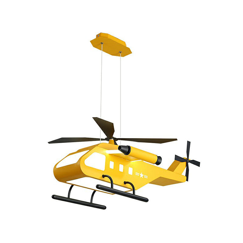 Kids Helicopter Chandelier Pendant Light Metallic Bedroom LED Ceiling Light with Acrylic Shade Clearhalo 'Ceiling Lights' 'Chandeliers' Lighting' options 2253099