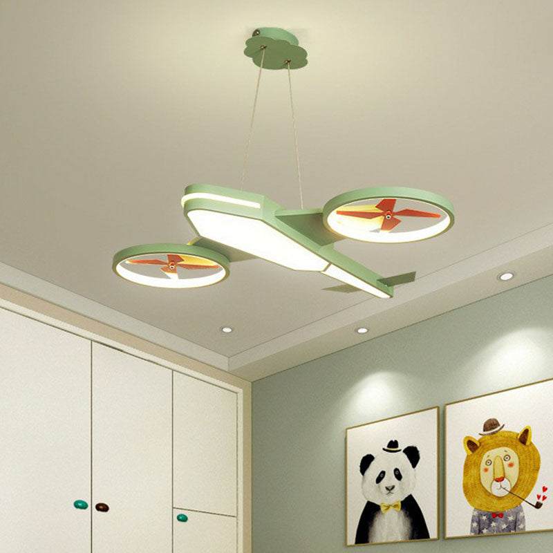 Kids Style Airplane Chandelier Lighting Acrylic Nursery LED Pendant Light Fixture Clearhalo 'Ceiling Lights' 'Chandeliers' Lighting' options 2253117