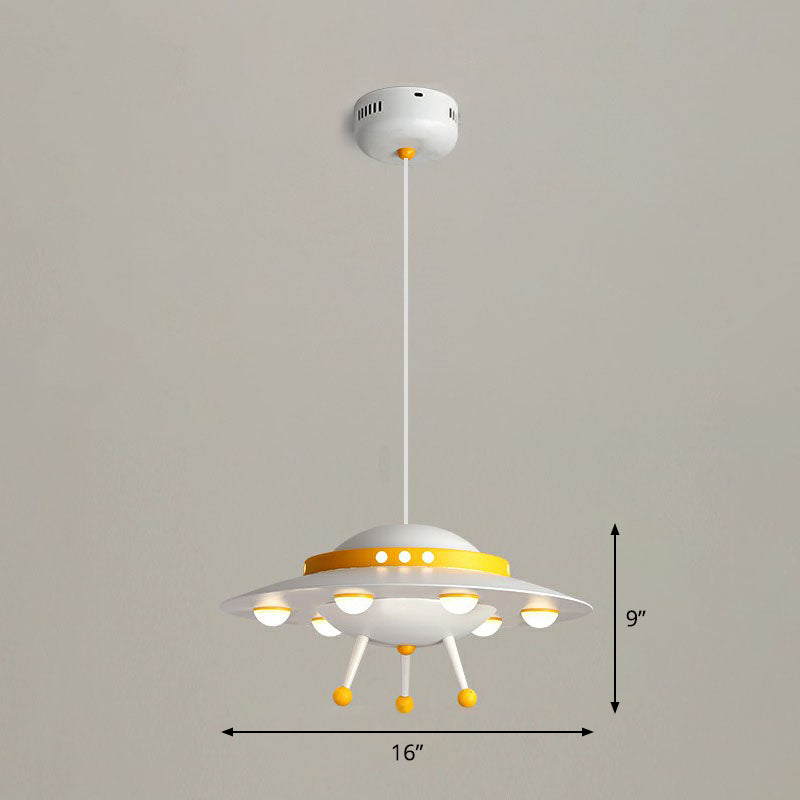 Flying Saucer Child Room Chandelier Pendant Light Acrylic Cartoon LED Ceiling Light White 16" Warm Clearhalo 'Ceiling Lights' 'Chandeliers' Lighting' options 2253141_508c2992-0388-4c77-be46-bf8981d6b170