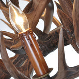 Rustic Deer Horn Suspension Lighting Resin Chandelier Light Fixture for Living Room Clearhalo 'Ceiling Lights' 'Chandeliers' Lighting' options 2253231