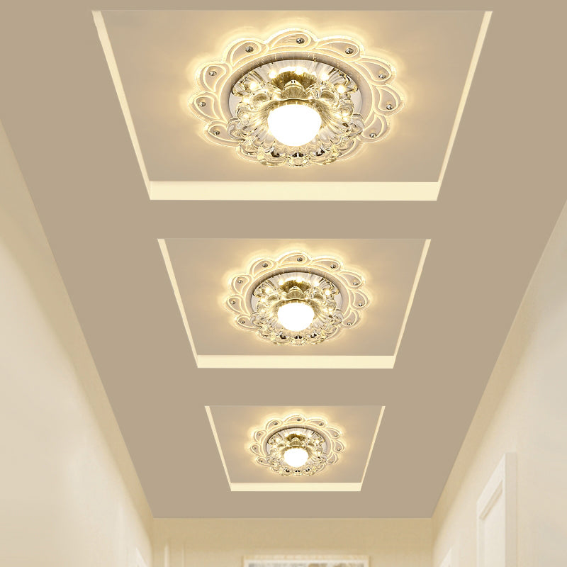 Blossom LED Flush Mount Light Simplicity Crystal Clear Flush Mount Ceiling Light for Foyer Clearhalo 'Ceiling Lights' 'Close To Ceiling Lights' 'Close to ceiling' 'Flush mount' Lighting' 2253400