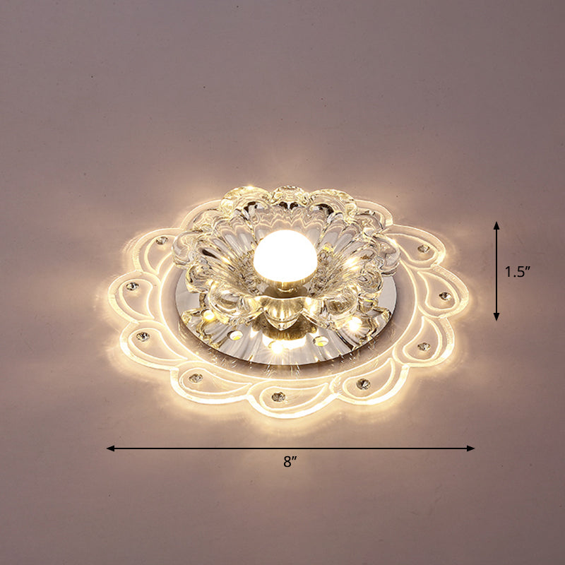 Blossom LED Flush Mount Light Simplicity Crystal Clear Flush Mount Ceiling Light for Foyer Clear Warm Clearhalo 'Ceiling Lights' 'Close To Ceiling Lights' 'Close to ceiling' 'Flush mount' Lighting' 2253403