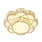 Floral Flush Ceiling Light Contemporary Crystal-Encrusted Gold LED Flush Mount Lighting Fixture Clearhalo 'Ceiling Lights' 'Close To Ceiling Lights' 'Close to ceiling' 'Flush mount' Lighting' 2253516