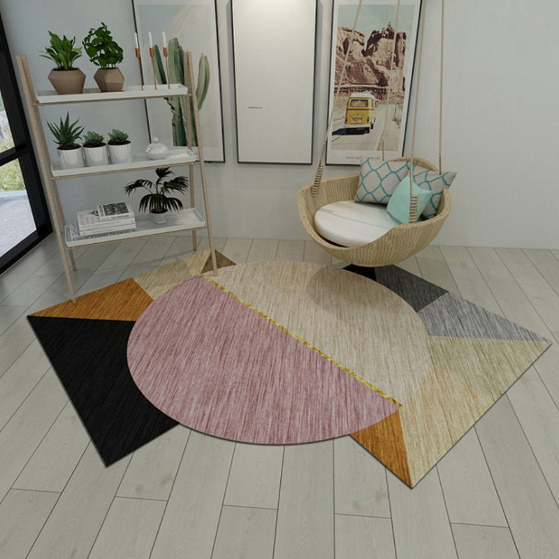 Western Bedroom Rug Multi Color Geometric Print Carpet Synthetics Non-Slip Backing Pet Friendly Indoor Rug Pink Clearhalo 'Area Rug' 'Rug' 2253875