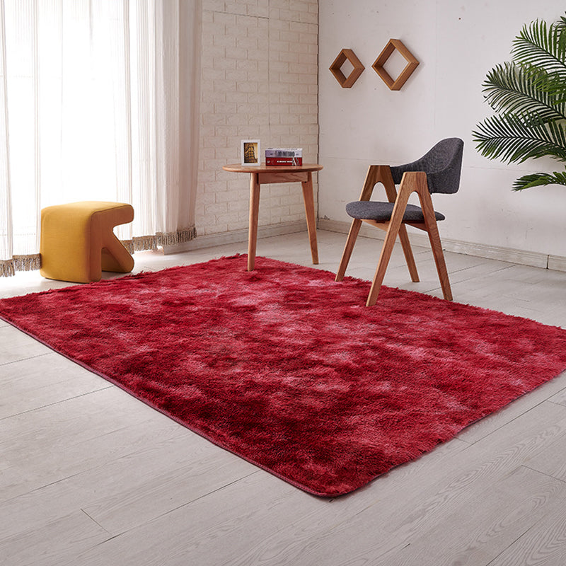 Multi-Color Tie Dye Rug Faux Fur Modern Rug Stain Resistant Anti-Slip Backing Pet-Friendly Rug for Room Red Clearhalo 'Area Rug' 'Casual' 'Rugs' Rug' 2254008
