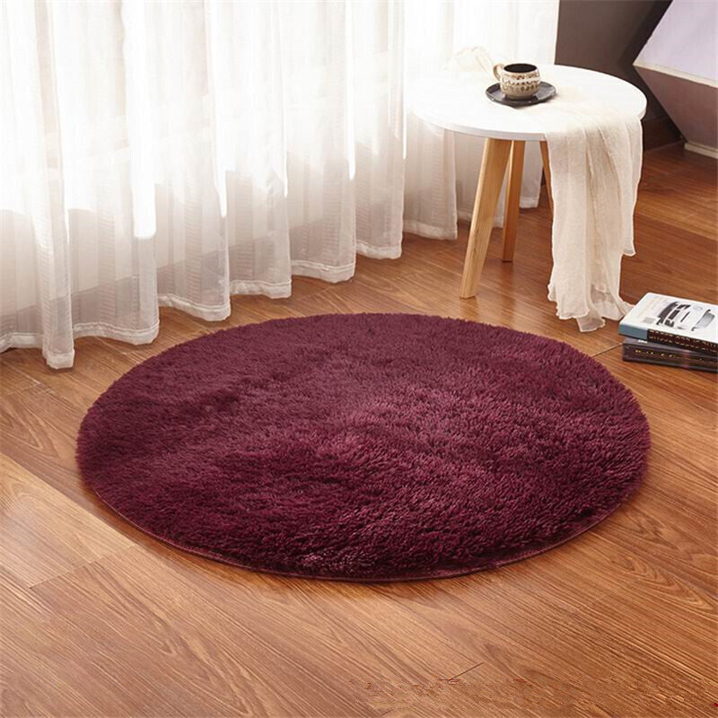 Minimalist Bedside Foot Rug Multi Colored Plain Rug Faux Fluff Non-Slip  Backing Washable Stain Resistant Rug - Clearhalo