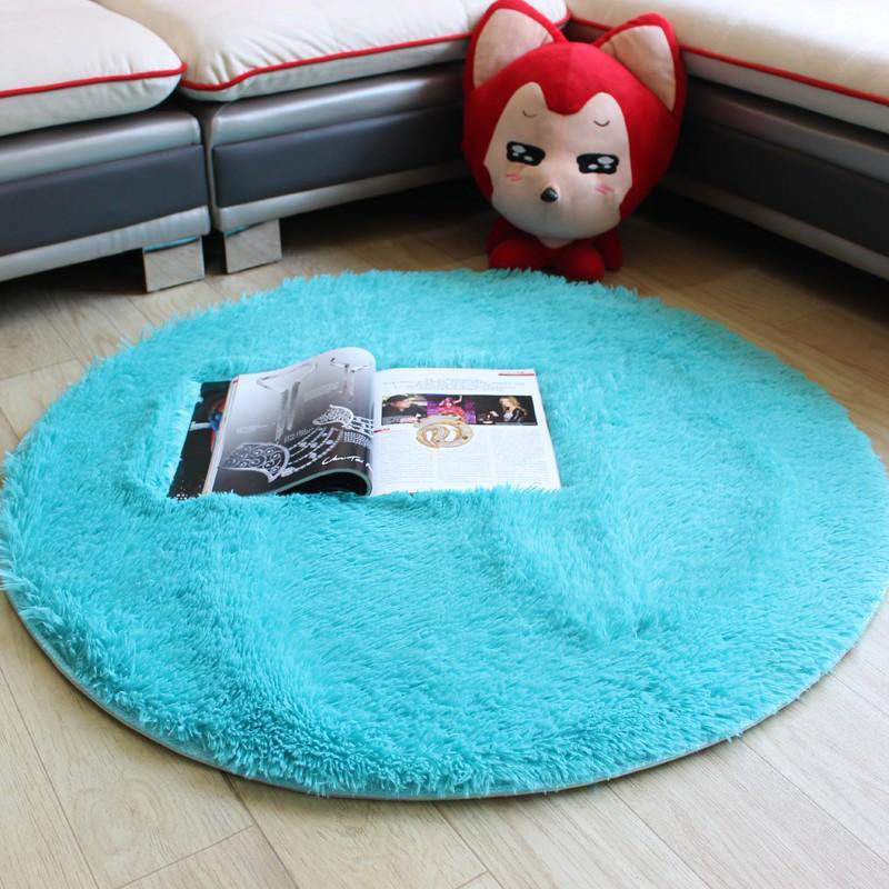 Minimalist Bedside Foot Rug Multi Colored Plain Rug Faux Fluff Non-Slip  Backing Washable Stain Resistant Rug - Clearhalo