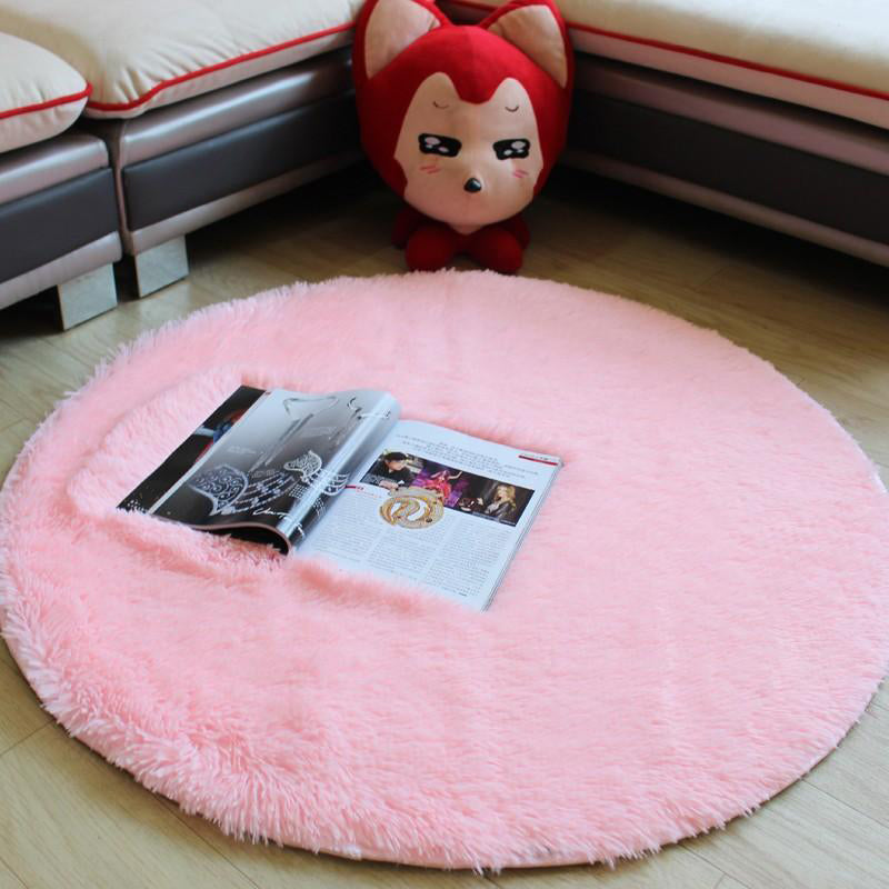 Minimalist Solid Color Rug Multi-Color Faux Wool Carpet Anti-Slip Stain Resistant Washable Rug for Bedroom Light Pink Clearhalo 'Area Rug' 'Casual' 'Rugs' Rug' 2254128