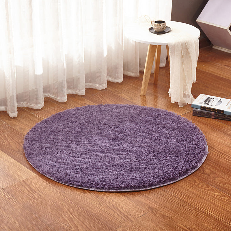 Plush Plain Rug Multi Colored Minimalism Rug Synthetics Machine Wash Pet-Friendly Rug for Bedroom Dark Purple Clearhalo 'Area Rug' 'Casual' 'Rugs' Rug' 2254159