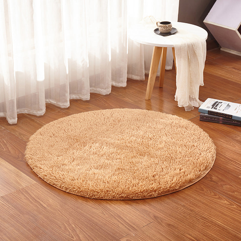 Plush Plain Rug Multi Colored Minimalism Rug Synthetics Machine Wash Pet-Friendly Rug for Bedroom Khaki Clearhalo 'Area Rug' 'Casual' 'Rugs' Rug' 2254167