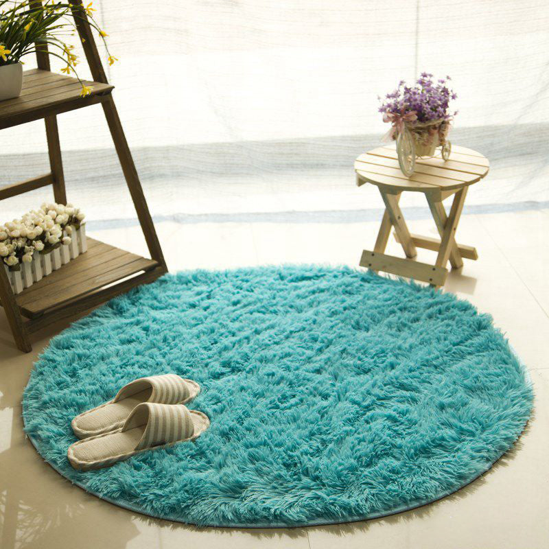 Modern Living Room Rug Multi Color Plain Carpet Faux Wool Machine Washable Indoor Rug Sky Blue Clearhalo 'Area Rug' 'Casual' 'Rugs' Rug' 2254177