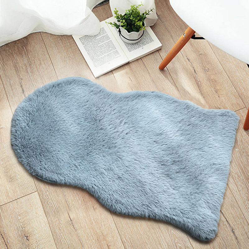 Irregular-Shape Plain Rug Multi Colored Nordic Rug Plush Pet-Friendly Anti-Slip Backing Washable Rug for Room Grey 2' x 3'3" Clearhalo 'Area Rug' 'Casual' 'Rugs' Rug' 2254215