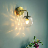 Spherical Wall Mount Light Simple Rippled Glass 1 Head Bedroom Reading Wall Lamp Clearhalo 'Cast Iron' 'Glass' 'Industrial' 'Modern wall lights' 'Modern' 'Tiffany' 'Traditional wall lights' 'Wall Lamps & Sconces' 'Wall Lights' Lighting' 2254415