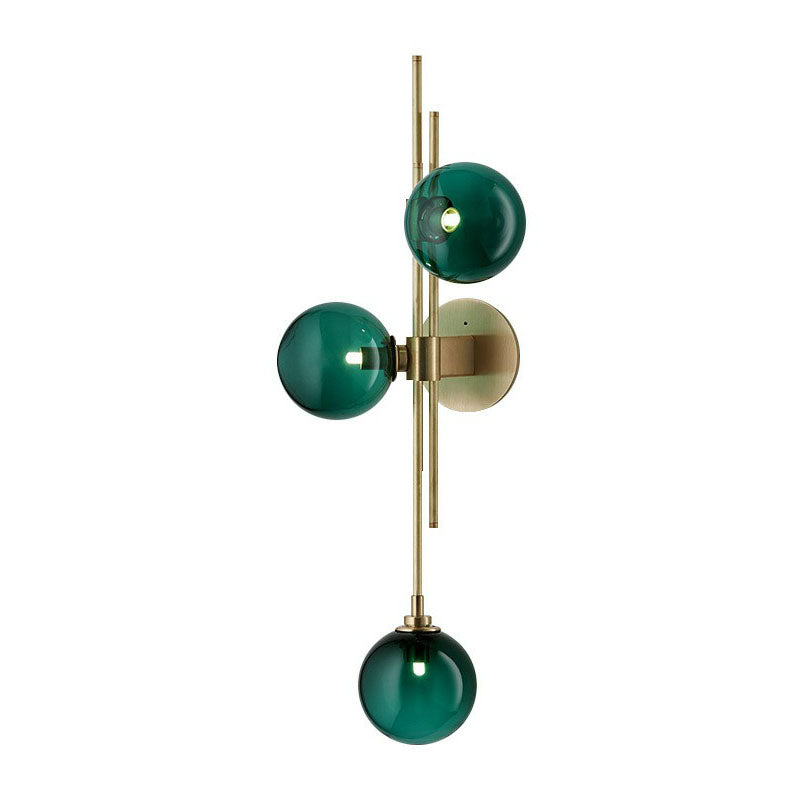 Modo Glass Sconce Lighting Retro Style 3-Light Brass Wall Mount Light for Dining Room Clearhalo 'Cast Iron' 'Glass' 'Industrial' 'Modern wall lights' 'Modern' 'Tiffany' 'Traditional wall lights' 'Wall Lamps & Sconces' 'Wall Lights' Lighting' 2254601