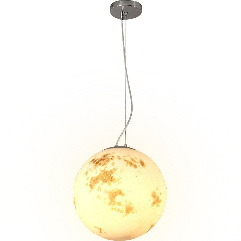 Decorative 1-Light Ceiling Pendant White Moon Hanging Light with Acrylic Shade for Restaurant Clearhalo 'Ceiling Lights' 'Modern Pendants' 'Modern' 'Pendant Lights' 'Pendants' Lighting' 2254638