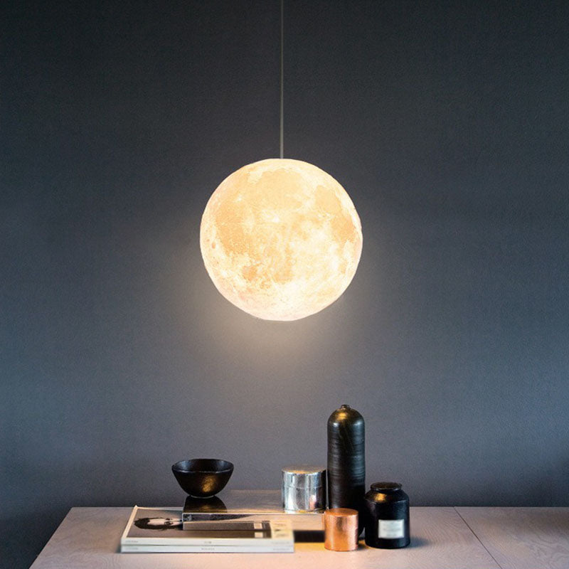 Moon Shaped LED Pendulum Light Art Deco PLA Restaurant Hanging Light Fixture in White Clearhalo 'Ceiling Lights' 'Modern Pendants' 'Modern' 'Pendant Lights' 'Pendants' Lighting' 2254647