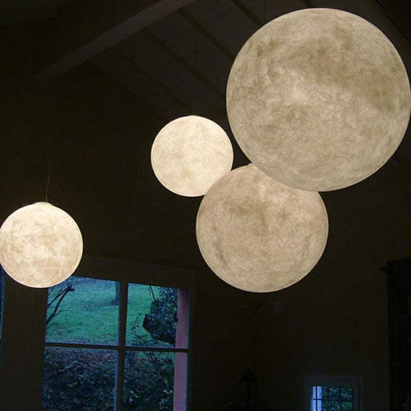 Moon Restaurant Suspension Lamp Metal Artistic LED Hanging Ceiling Light in White Clearhalo 'Ceiling Lights' 'Close To Ceiling Lights' 'Glass shade' 'Glass' 'Modern Pendants' 'Modern' 'Pendant Lights' 'Pendants' Lighting' 2254653