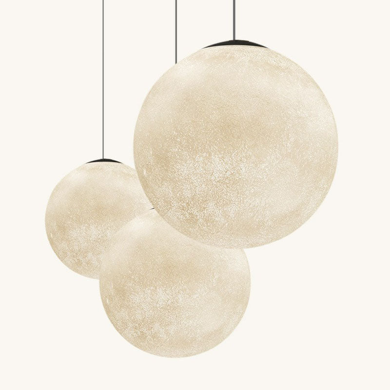 Moon Restaurant Suspension Lamp Metal Artistic LED Hanging Ceiling Light in White Clearhalo 'Ceiling Lights' 'Close To Ceiling Lights' 'Glass shade' 'Glass' 'Modern Pendants' 'Modern' 'Pendant Lights' 'Pendants' Lighting' 2254657