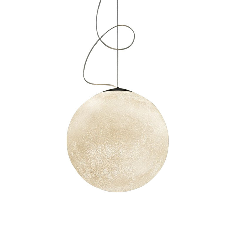 Novelty Minimalist Moon Shaped Hanging Lamp Resin 1 Bulb Dining Room Ceiling Light in White Clearhalo 'Ceiling Lights' 'Close To Ceiling Lights' 'Glass shade' 'Glass' 'Modern Pendants' 'Modern' 'Pendant Lights' 'Pendants' Lighting' 2254669