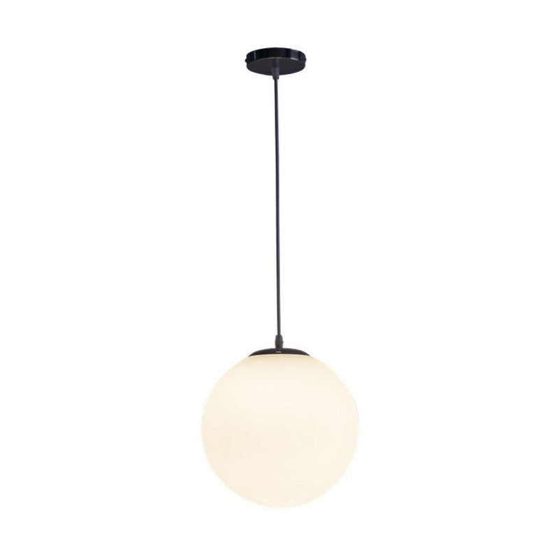 Simple Sphere Down Lighting Pendant White Glass 1-Light Restaurant Suspended Lighting Fixture Clearhalo 'Ceiling Lights' 'Modern Pendants' 'Modern' 'Pendant Lights' 'Pendants' Lighting' 2254694