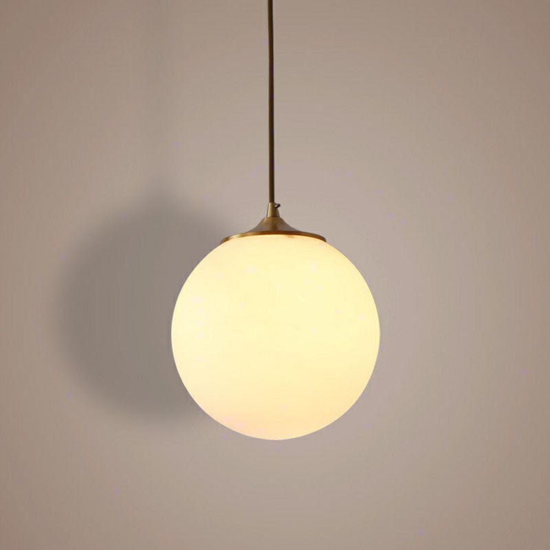 Global Suspension Pendant Light Simple Frosted White Glass 1 Bulb Dining Room Drop Lamp Clearhalo 'Ceiling Lights' 'Modern Pendants' 'Modern' 'Pendant Lights' 'Pendants' Lighting' 2254695