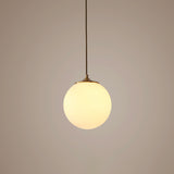 Global Suspension Pendant Light Simple Frosted White Glass 1 Bulb Dining Room Drop Lamp White 6" Clearhalo 'Ceiling Lights' 'Modern Pendants' 'Modern' 'Pendant Lights' 'Pendants' Lighting' 2254696