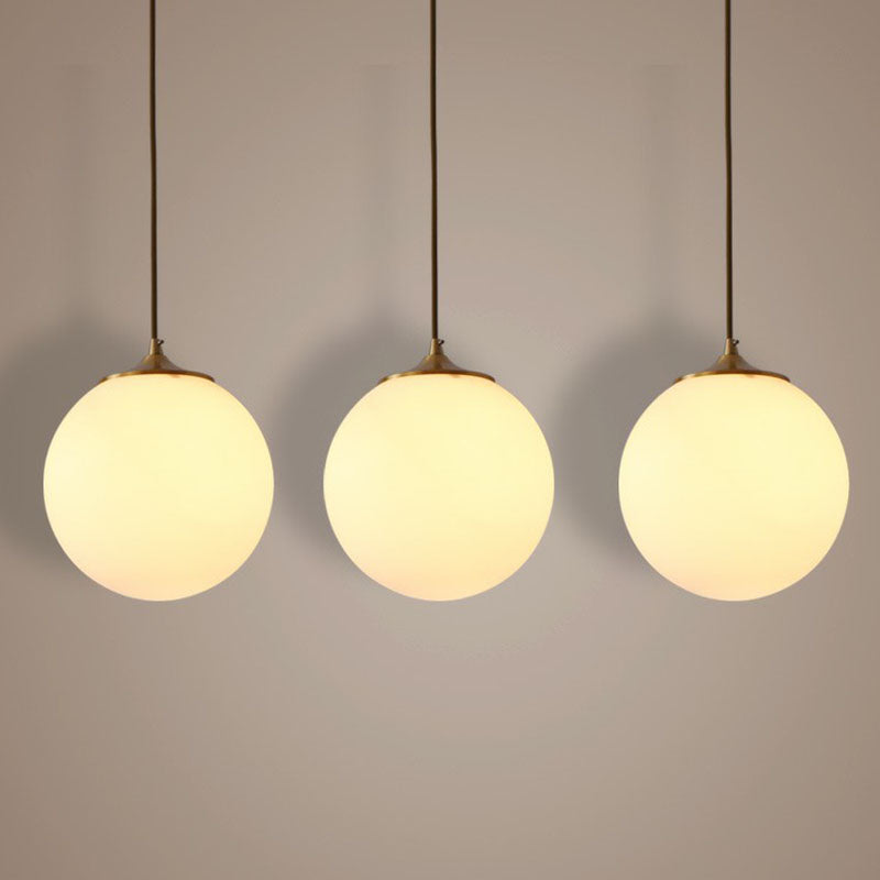 Global Suspension Pendant Light Simple Frosted White Glass 1 Bulb Dining Room Drop Lamp Clearhalo 'Ceiling Lights' 'Modern Pendants' 'Modern' 'Pendant Lights' 'Pendants' Lighting' 2254698