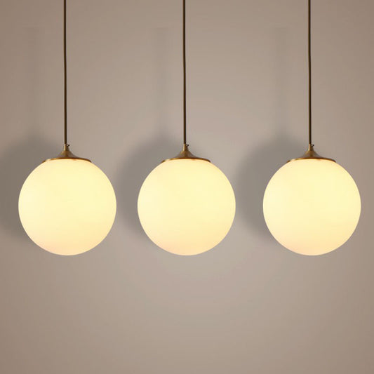 Global Suspension Pendant Light Simple Frosted White Glass 1 Bulb Dining Room Drop Lamp Clearhalo 'Ceiling Lights' 'Modern Pendants' 'Modern' 'Pendant Lights' 'Pendants' Lighting' 2254698