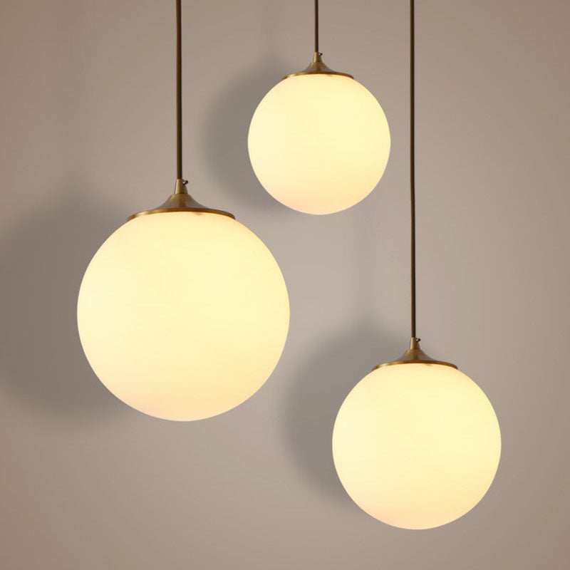 Global Suspension Pendant Light Simple Frosted White Glass 1 Bulb Dining Room Drop Lamp Clearhalo 'Ceiling Lights' 'Modern Pendants' 'Modern' 'Pendant Lights' 'Pendants' Lighting' 2254701