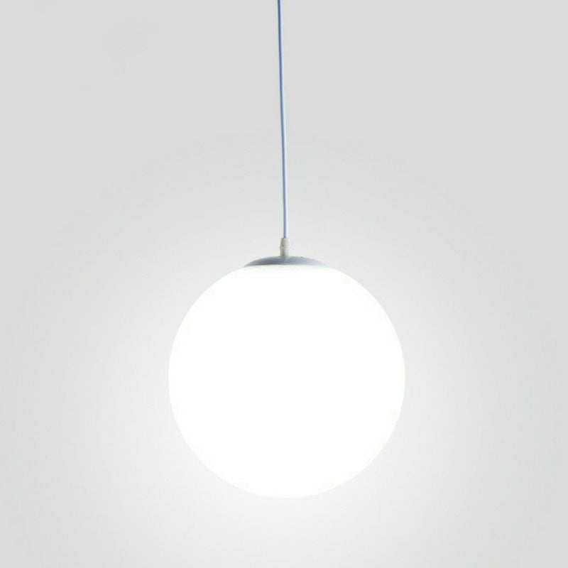 Single Restaurant Hanging Light Minimalist White Ceiling Lamp with Sphere Opal Glass Shade Clearhalo 'Ceiling Lights' 'Modern Pendants' 'Modern' 'Pendant Lights' 'Pendants' Lighting' 2254717