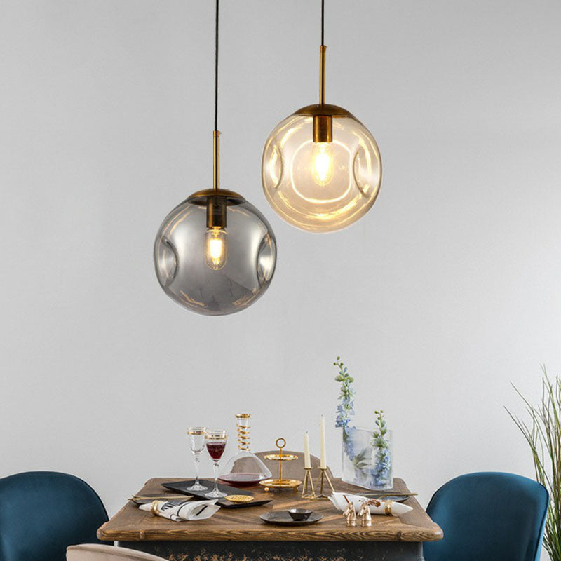 Dimpled Ball Suspension Lighting Modern Glass 1 Bulb Dining Room Ceiling Pendant Lamp Clearhalo 'Ceiling Lights' 'Modern Pendants' 'Modern' 'Pendant Lights' 'Pendants' Lighting' 2254767