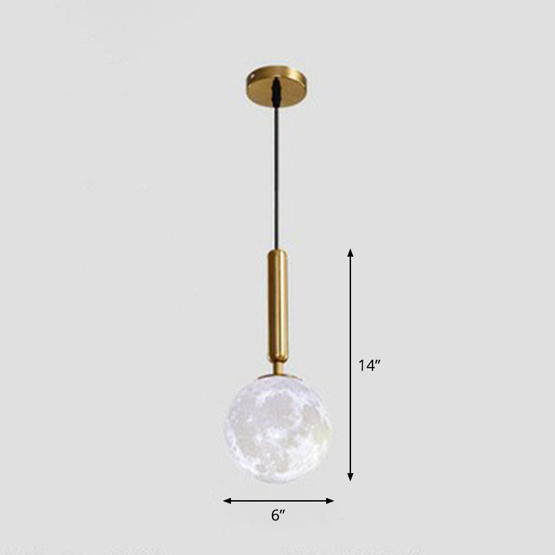 3D Print Moon Shaped Pendant Light Minimalist Creative Metal Single Hanging Lamp Clearhalo 'Ceiling Lights' 'Modern Pendants' 'Modern' 'Pendant Lights' 'Pendants' Lighting' 2254781