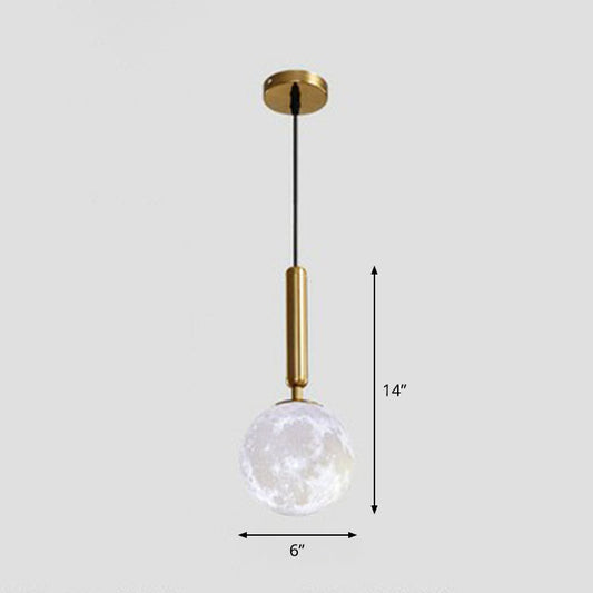 3D Print Moon Shaped Pendant Light Minimalist Creative Metal Single Hanging Lamp Clearhalo 'Ceiling Lights' 'Modern Pendants' 'Modern' 'Pendant Lights' 'Pendants' Lighting' 2254781