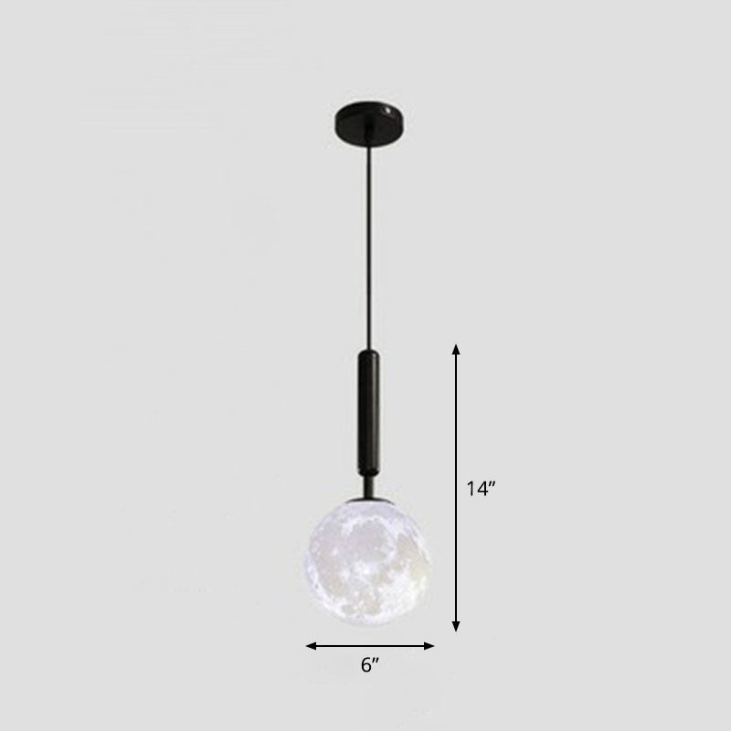 3D Print Moon Shaped Pendant Light Minimalist Creative Metal Single Hanging Lamp Clearhalo 'Ceiling Lights' 'Modern Pendants' 'Modern' 'Pendant Lights' 'Pendants' Lighting' 2254783