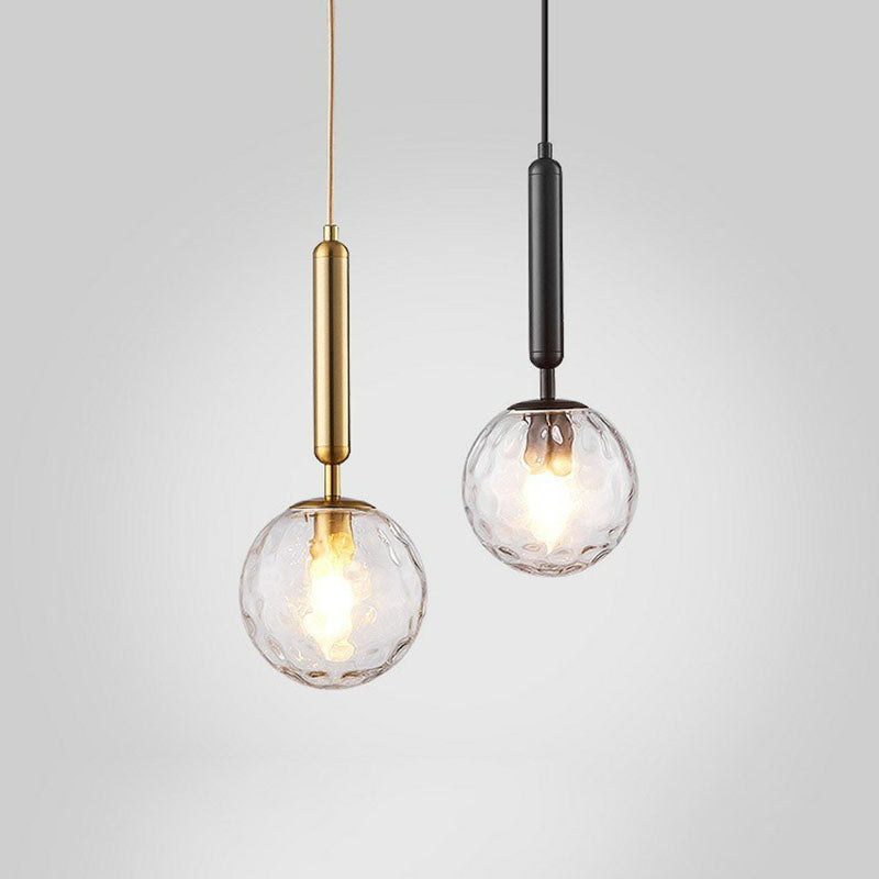 Modernist Ball Shaped Hanging Light Fixture Hammer Glass Single Restaurant Pendant Light Clearhalo 'Ceiling Lights' 'Modern Pendants' 'Modern' 'Pendant Lights' 'Pendants' Lighting' 2254790