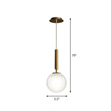 Post-Modern Style Ball Pendant Light Glass 1 Bulb Bedroom Suspended Lighting Fixture Gold Clear Clearhalo 'Ceiling Lights' 'Modern Pendants' 'Modern' 'Pendant Lights' 'Pendants' Lighting' 2254806