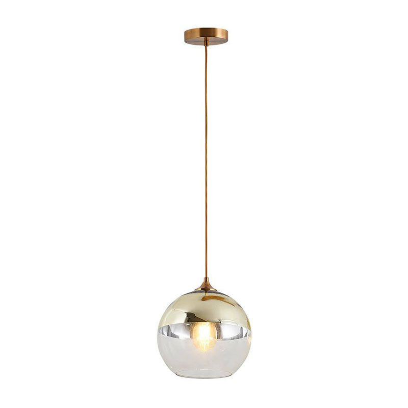 Sphere Electroplate Glass Pendant Lighting Postmodern Single Ceiling Hang Light for Dining Room Clearhalo 'Ceiling Lights' 'Modern Pendants' 'Modern' 'Pendant Lights' 'Pendants' Lighting' 2254961