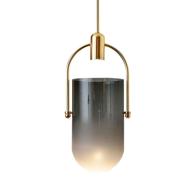 Designer LED Hanging Light Brass Dome Hanging Light Fixture with Glass Shade for Bedroom Clearhalo 'Ceiling Lights' 'Modern Pendants' 'Modern' 'Pendant Lights' 'Pendants' Lighting' 2255063