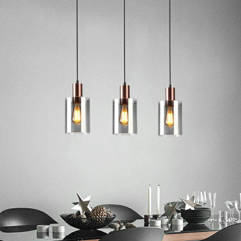 Rose Gold Bottle Shaped Pendant Postmodern Single Smoke Grey Glass Hanging Light Fixture Clearhalo 'Ceiling Lights' 'Modern Pendants' 'Modern' 'Pendant Lights' 'Pendants' Lighting' 2255129