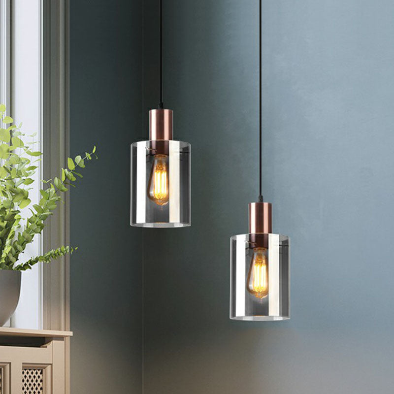 Rose Gold Bottle Shaped Pendant Postmodern Single Smoke Grey Glass Hanging Light Fixture Clearhalo 'Ceiling Lights' 'Modern Pendants' 'Modern' 'Pendant Lights' 'Pendants' Lighting' 2255131