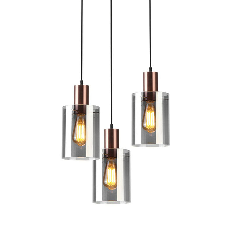 Rose Gold Bottle Shaped Pendant Postmodern Single Smoke Grey Glass Hanging Light Fixture Clearhalo 'Ceiling Lights' 'Modern Pendants' 'Modern' 'Pendant Lights' 'Pendants' Lighting' 2255134