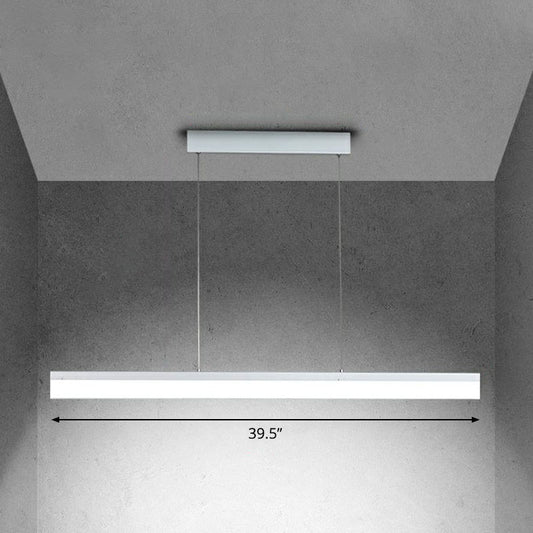 Acrylic Rectangular Linear Chandelier Pendant Light Contemporary LED Hanging Light in White Light White 39.5" White Clearhalo 'Ceiling Lights' 'Chandeliers' 'Modern Chandeliers' 'Modern' Lighting' 2255194