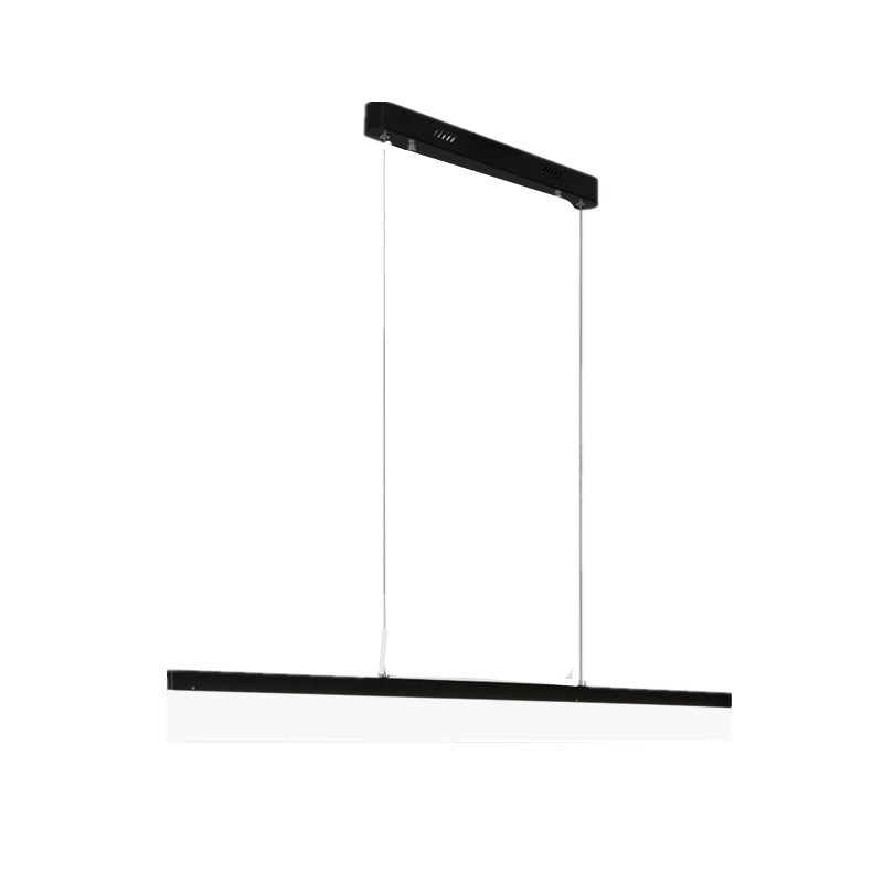 Linear Office Hanging Lamp Kit Acrylic Minimalistic LED Chandelier Pendant in Black Clearhalo 'Ceiling Lights' 'Chandeliers' 'Modern Chandeliers' 'Modern' Lighting' 2255768