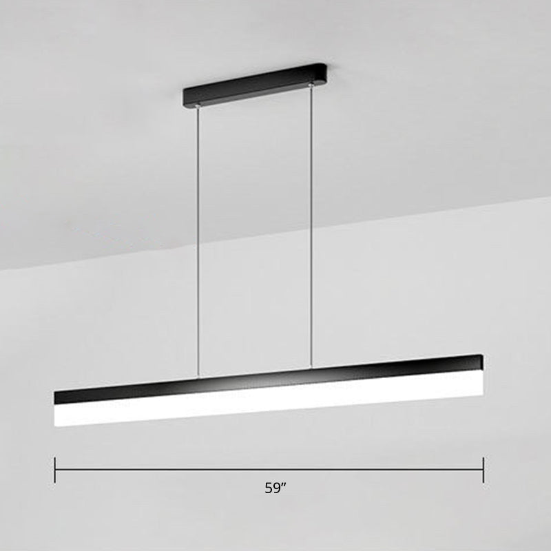Linear Office Hanging Lamp Kit Acrylic Minimalistic LED Chandelier Pendant in Black Clearhalo 'Ceiling Lights' 'Chandeliers' 'Modern Chandeliers' 'Modern' Lighting' 2255770