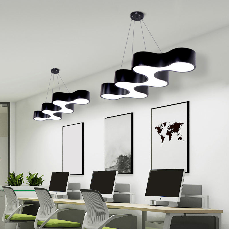 Wave Shaped LED Suspension Light Modern Acrylic Meeting Room Chandelier Lighting Clearhalo 'Ceiling Lights' 'Chandeliers' 'Modern Chandeliers' 'Modern' Lighting' 2255771
